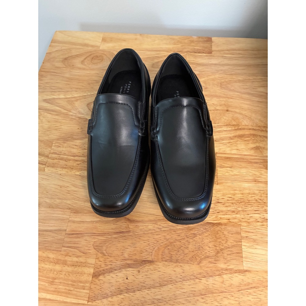 Perry Ellis Portfolio Sammy‎ Slip On Dress Shoes Kids Black Square Toe Size 1 - Picture 11 of 11